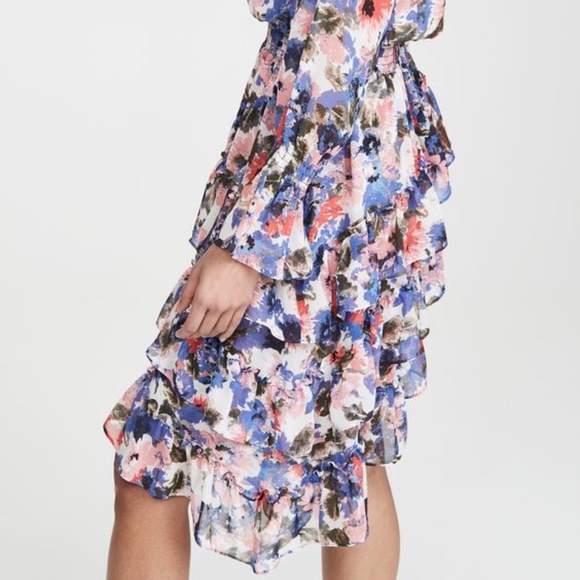 Revolve MISA Los Angeles Savanna Dress Tie Dye Floral XS MSRP $326 - Picture 3 of 8